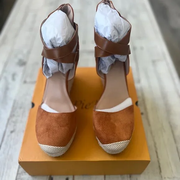 PiePieBuy Women’s Wedge Espadrille Platform Heeled Sandals NIB NEW . Size 9.5 - Picture 3 of 6